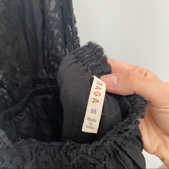 Last chance to buy! RAGA Black Open-Back Crochet Bodice Mini Dress - Picture 11 of 14